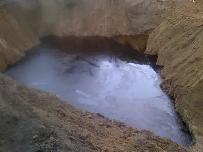 Oil in crater