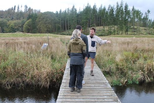 Fiona Huddleston and Benji Gourgey at Cunsey Beck with Matt Staniek of Save Windermere