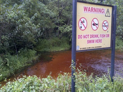 Polluted Stream At Ogale